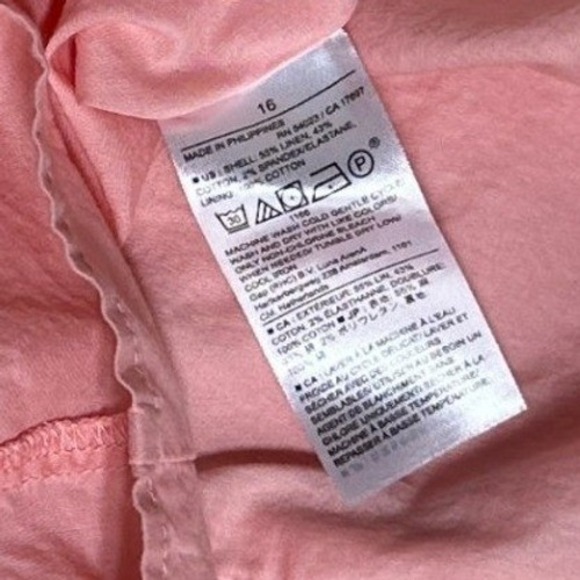 Banana Republic Pink Linen Blend Pencil Skirt Bermuda Sand Size 16 Knee Length - Picture 5 of 11